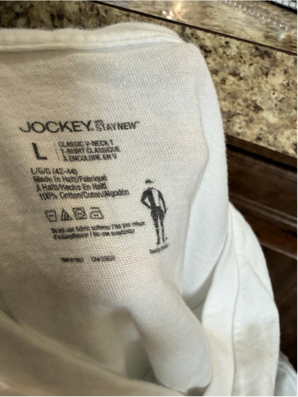 Men's Jockey White V-Neck Short Sleeve Tee L - Picture 6 of 8